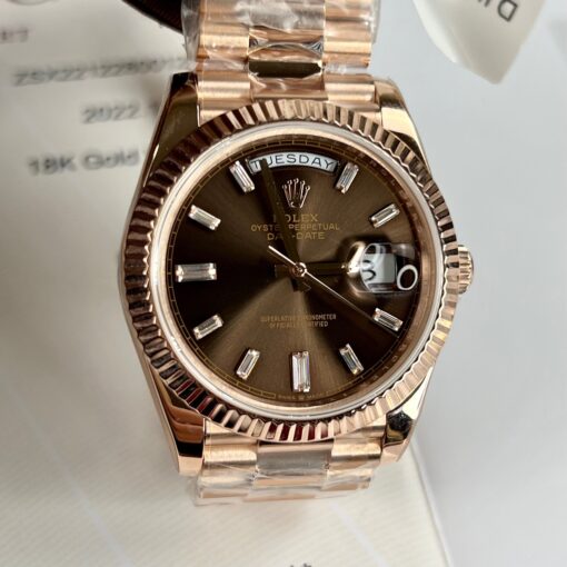 Rolex Day-Date 40mm 228235 chocolate dial 18k rose gold filled 150 gram - Image 11