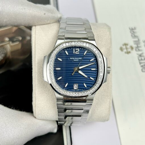 Patek Philippe Nautilus 7118/1A-001 custom Moissanite 3K Factory Blue Dial - Image 4