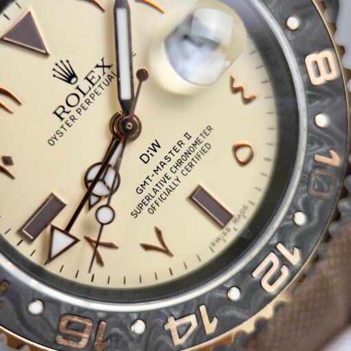 Rolex GMT-MASTER II Diw arabic eagle 1:1 Best Edition Brown Fabric Strap - Image 8