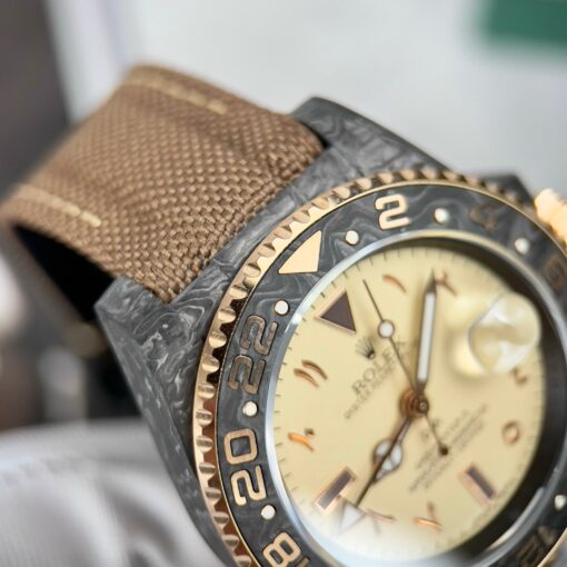 Rolex GMT-MASTER II Diw arabic eagle 1:1 Best Edition Brown Fabric Strap - Image 9