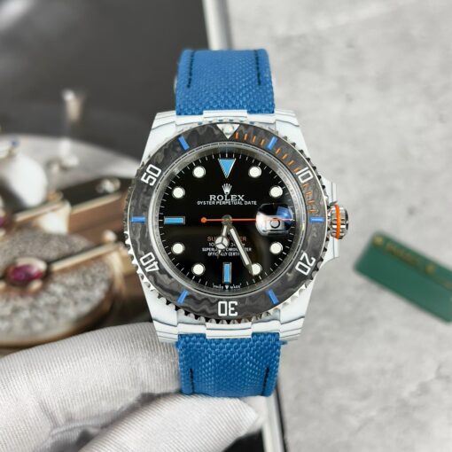 Rolex GMT-MASTER II Diw 1:1 Best Edition Blue Fabric Strap Black Dial - Image 13