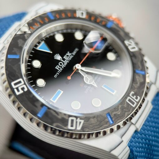 Rolex GMT-MASTER II Diw 1:1 Best Edition Blue Fabric Strap Black Dial - Image 4