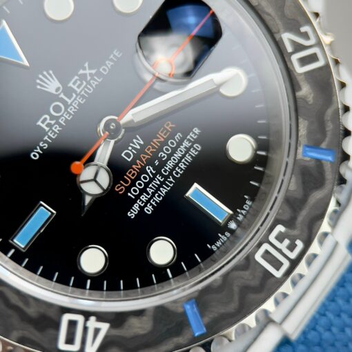 Rolex GMT-MASTER II Diw 1:1 Best Edition Blue Fabric Strap Black Dial - Image 6