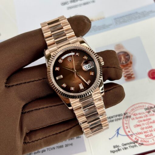 Rolex Day-Date 36 128235-0037 36mm 18k rose gold coated - 이미지 3