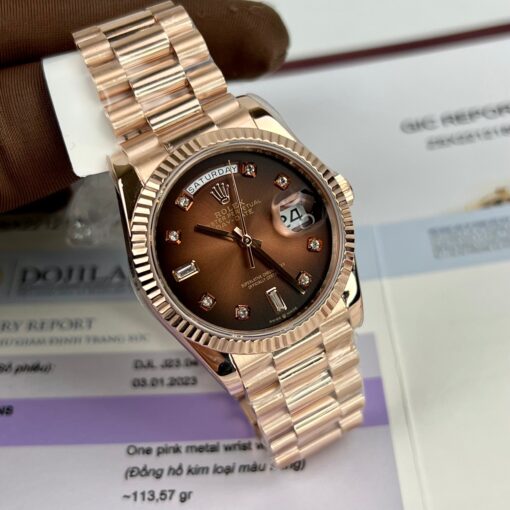 Rolex Day-Date 36 128235-0037 36mm 18k rose gold coated - 이미지 5