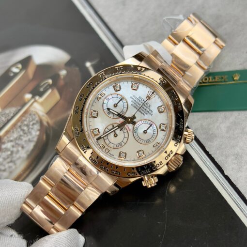 Rolex Daytona Cosmograph with Mother of Pearl Dial 40mm 116528 custom 18k gold filled Best 1:1 Edition - Image 4