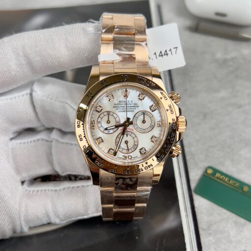 Rolex Daytona Cosmograph with Mother of Pearl Dial 40mm 116528 custom 18k gold filled Best 1:1 Edition - Image 5