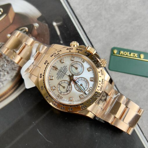 Rolex Daytona Cosmograph with Mother of Pearl Dial 40mm 116528 custom 18k gold filled Best 1:1 Edition - Image 3