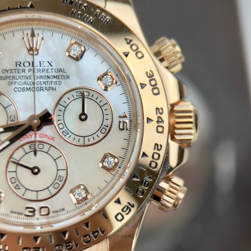 Rolex Daytona Cosmograph with Mother of Pearl Dial 40mm 116528 custom 18k gold filled Best 1:1 Edition - Image 10