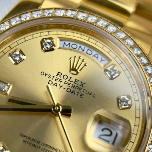 Rolex Day-Date 128238-0008 Watch 36mm coated 18k with Bezel Moissanite - 이미지 6