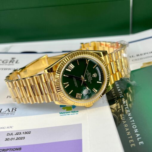 Rolex DayDate 40mm 228238 coated 18k Yellow Gold President Green Dial 130 gram - Image 3