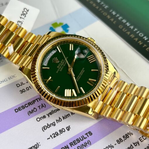 Rolex DayDate 40mm 228238 coated 18k Yellow Gold President Green Dial 130 gram - Image 6