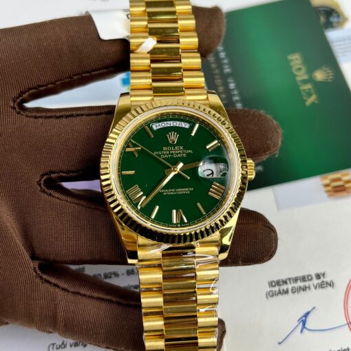 Rolex DayDate 40mm 228238 coated 18k Yellow Gold President Green Dial 130 gram - Image 7