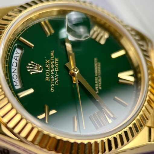 Rolex DayDate 40mm 228238 coated 18k Yellow Gold President Green Dial 130 gram - Image 8