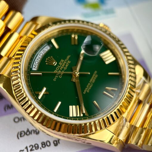 Rolex DayDate 40mm 228238 coated 18k Yellow Gold President Green Dial 130 gram - Image 9