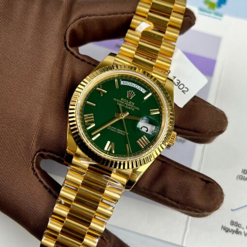 Rolex DayDate 40mm 228238 coated 18k Yellow Gold President Green Dial 130 gram - Image 5