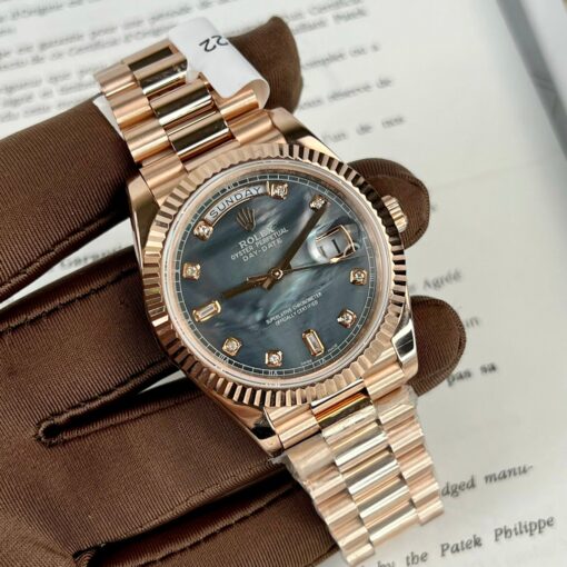 Rolex Day-Date Rose Gold Rose Diamond Dial 36mm 128235  Best 1:1 Edition coated 18k rose Gold 130 gram - Image 2