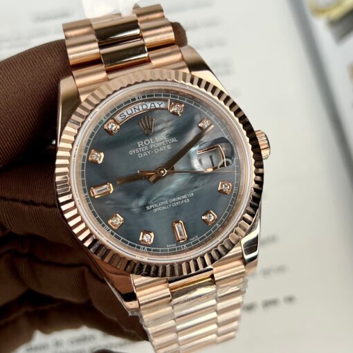 Rolex Day-Date Rose Gold Rose Diamond Dial 36mm 128235  Best 1:1 Edition coated 18k rose Gold 130 gram - Image 3