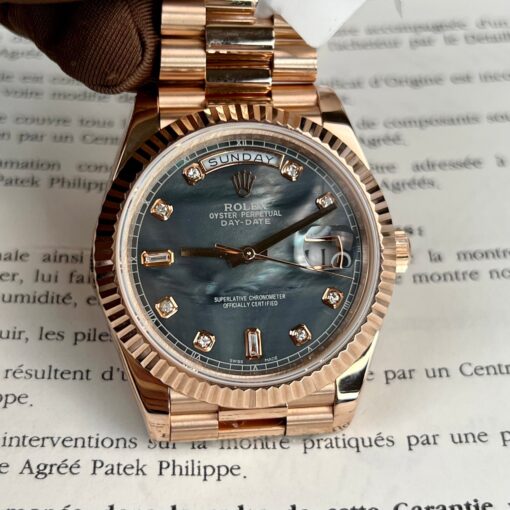 Rolex Day-Date Rose Gold Rose Diamond Dial 36mm 128235  Best 1:1 Edition coated 18k rose Gold 130 gram - Image 4