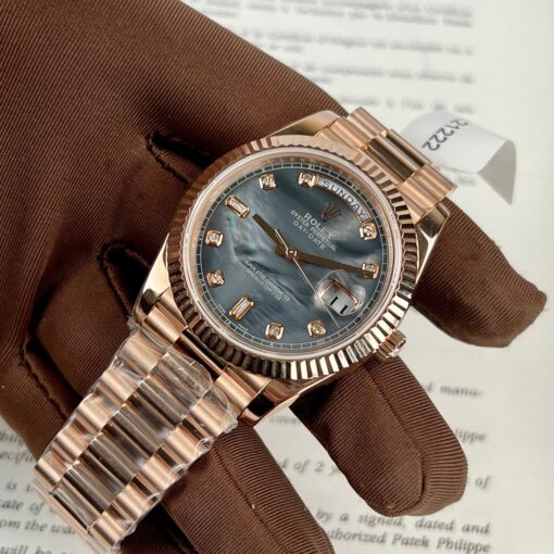 Rolex Day-Date Rose Gold Rose Diamond Dial 36mm 128235  Best 1:1 Edition coated 18k rose Gold 130 gram - Image 5