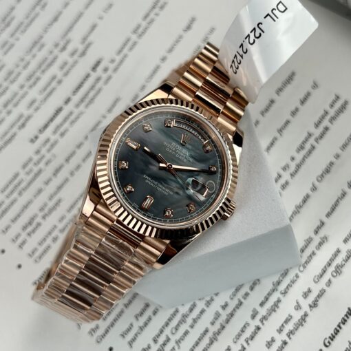 Rolex Day-Date Rose Gold Rose Diamond Dial 36mm 128235  Best 1:1 Edition coated 18k rose Gold 130 gram - Image 7