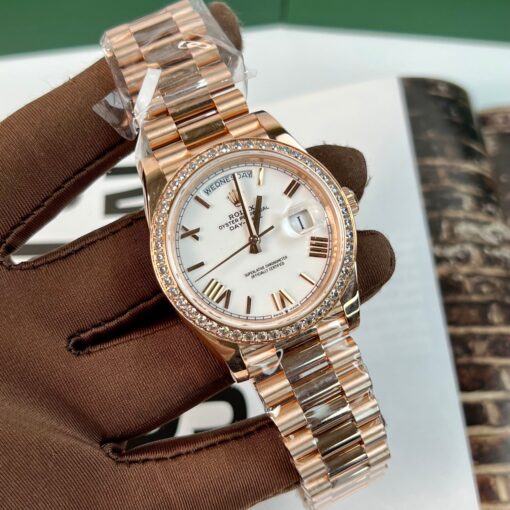 Rolex Day-Date 40 228235-0032 40mm best 1:1 edition 18k rose gold coated and stone bezel - 이미지 2