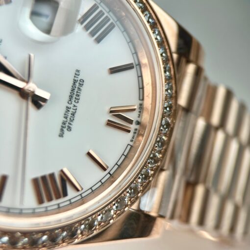 Rolex Day-Date 40 228235-0032 40mm best 1:1 edition 18k rose gold coated and stone bezel - 이미지 5