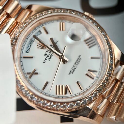 Rolex Day-Date 40 228235-0032 40mm best 1:1 edition 18k rose gold coated and stone bezel - 이미지 6