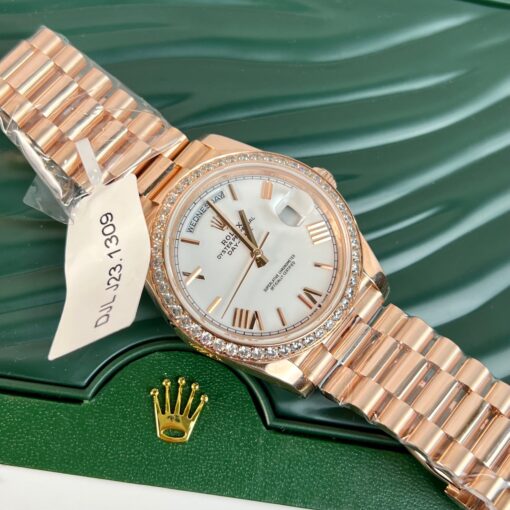 Rolex Day-Date 40 228235-0032 40mm best 1:1 edition 18k rose gold coated and stone bezel - 이미지 7