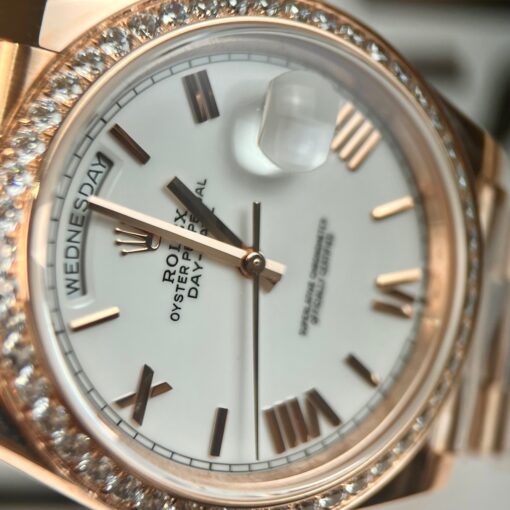 Rolex Day-Date 40 228235-0032 40mm best 1:1 edition 18k rose gold coated and stone bezel - 이미지 8