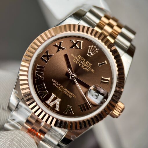 Rolex Datejust 31 Chocolate Dial Watch 178271 best 1:1 edition 18k coated rose gold GM - Image 6