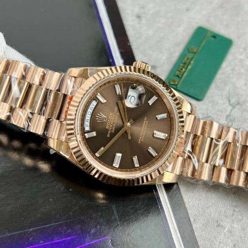 Rolex Day-Date 40mm 228235 chocolate dial 18k rose gold filled 167 gram - Image 3