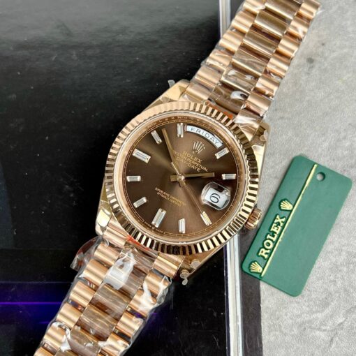 Rolex Day-Date 40mm 228235 chocolate dial 18k rose gold filled 167 gram - Image 5