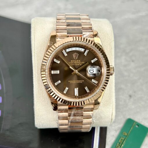 Rolex Day-Date 40mm 228235 chocolate dial 18k rose gold filled 167 gram - Image 6