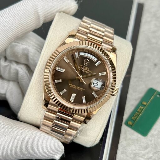 Rolex Day-Date 40mm 228235 chocolate dial 18k rose gold filled 167 gram - Image 9