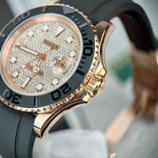 Rolex Yacht-Master 40 126655 Pave stone dial - 3235 Movement coated 18k gold and moissanite - Image 27