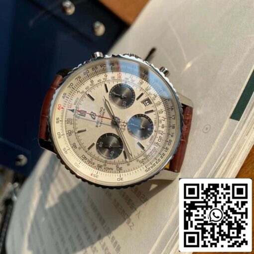 Breitling Navitimer 1 B01 Chronograph 46 White Dial Men's Watch - Swiss Original Movement - Imagen 4