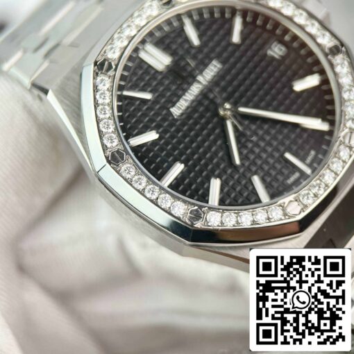 Replica Audemars Piguet Royal Oak 15400ST.OO.1220ST.01 Custom Moissanite Diamonds - Image 10