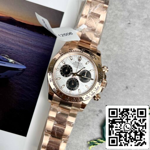 Best Replica ROLEX Cosmograph Daytona 116505 Rose Gold Meteorite Dial - 18k Rose gold coated - Image 5