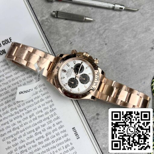 Best Replica ROLEX Cosmograph Daytona 116505 Rose Gold Meteorite Dial - 18k Rose gold coated - Image 8