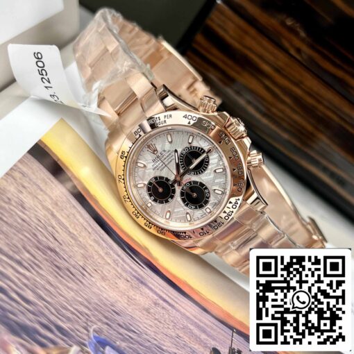 Best Replica ROLEX Cosmograph Daytona 116505 Rose Gold Meteorite Dial - 18k Rose gold coated - Image 9