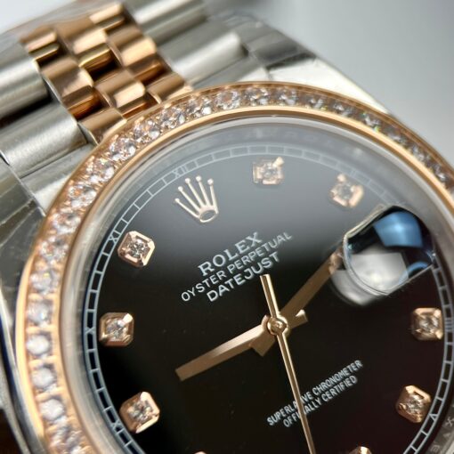 Rolex Datejust 36mm Black With Diamonds Dial 126281RBR 1:1 Best Edition EW Factory Black Dial Swiss ETA3235 - Imagen 7