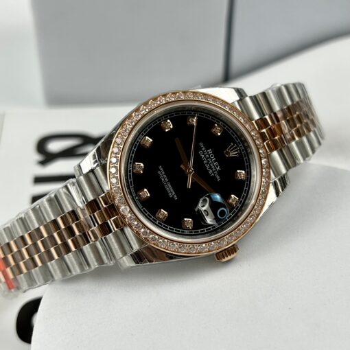 Rolex Datejust 36mm Black With Diamonds Dial 126281RBR 1:1 Best Edition EW Factory Black Dial Swiss ETA3235 - Imagen 5