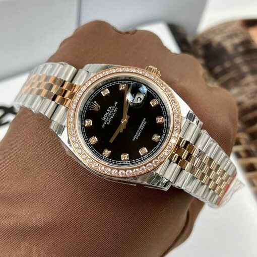 Rolex Datejust 36mm Black With Diamonds Dial 126281RBR 1:1 Best Edition EW Factory Black Dial Swiss ETA3235 - Imagen 3