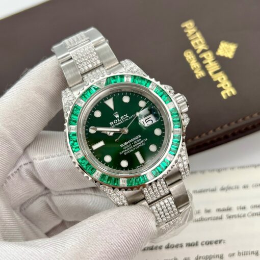 Rolex Submariner Hulk Oystersteel custom Moissanite Diamonds super vip - Image 2