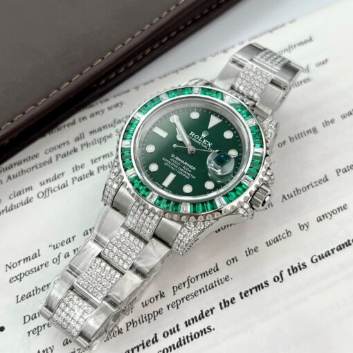 Rolex Submariner Hulk Oystersteel custom Moissanite Diamonds super vip - Image 4