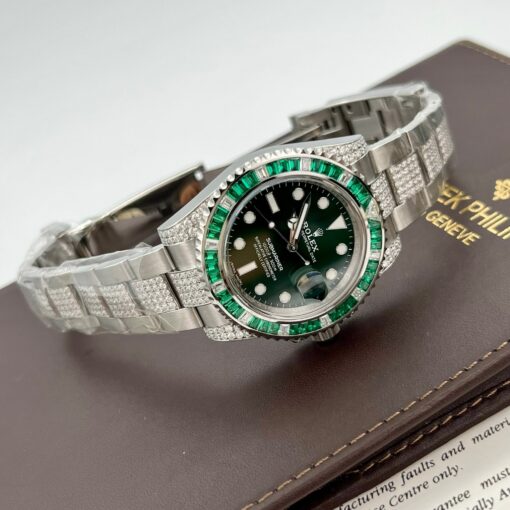 Rolex Submariner Hulk Oystersteel custom Moissanite Diamonds super vip - Image 6