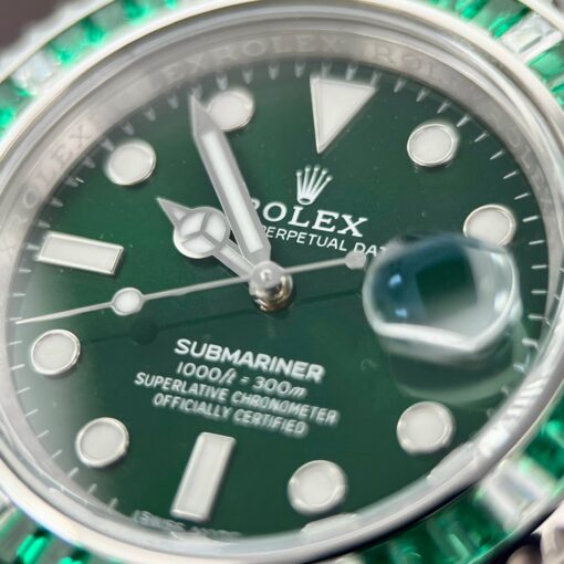 Rolex Submariner Hulk Oystersteel custom Moissanite Diamonds super vip - Image 9