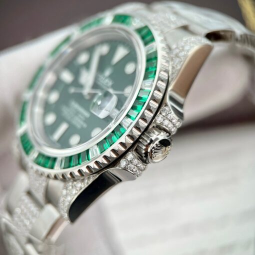 Rolex Submariner Hulk Oystersteel custom Moissanite Diamonds super vip - Image 13