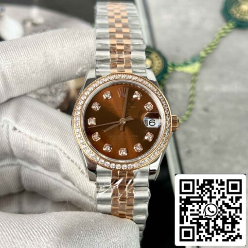 Replica Rolex Lady-Datejust M279171-0011 Oystersteel EW Factory Bezel Stone – Bild 8